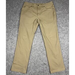 Duluth Trading Flex Fire Hose Men's 34x30 Slim Fit 5-Pocket Pants Desert Khaki